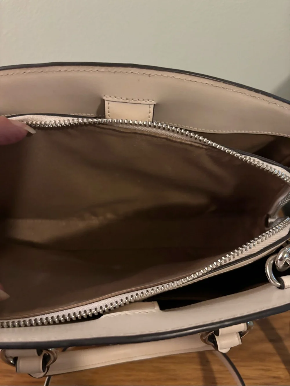 Coach Savannah Carryall Bag in a white signature canvas with silver hardware